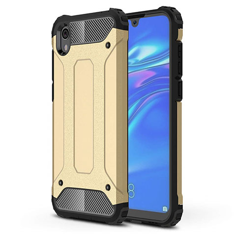Silikon Hülle Handyhülle Ultra Dünn Schutzhülle 360 Grad Tasche für Huawei Y5 (2019) Gold