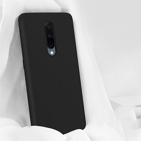 Silikon Hülle Handyhülle Ultra Dünn Schutzhülle 360 Grad Tasche für OnePlus 7 Pro Schwarz