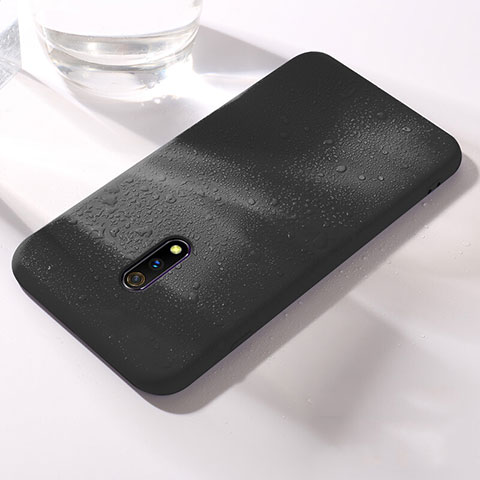 Silikon Hülle Handyhülle Ultra Dünn Schutzhülle 360 Grad Tasche für Oppo Realme X Schwarz