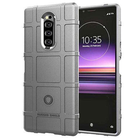 Silikon Hülle Handyhülle Ultra Dünn Schutzhülle 360 Grad Tasche für Sony Xperia 1 Silber