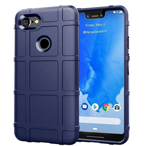 Silikon Hülle Handyhülle Ultra Dünn Schutzhülle 360 Grad Tasche S01 für Google Pixel 3 XL Blau