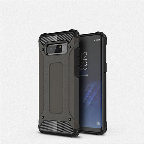 Silikon Hülle Handyhülle Ultra Dünn Schutzhülle 360 Grad Tasche S02 für Samsung Galaxy Note 8 Schwarz