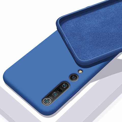 Silikon Hülle Handyhülle Ultra Dünn Schutzhülle 360 Grad Tasche S04 für Xiaomi Mi 10 Pro Blau