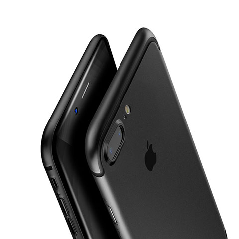 Silikon Hülle Handyhülle Ultra Dünn Schutzhülle A01 für Apple iPhone 8 Plus Schwarz