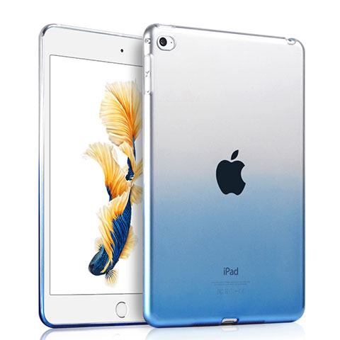 Silikon Hülle Handyhülle Ultra Dünn Schutzhülle Durchsichtig Farbverlauf für Apple iPad Air 2 Blau