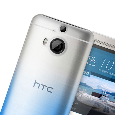 Silikon Hülle Handyhülle Ultra Dünn Schutzhülle Durchsichtig Farbverlauf für HTC One M9 Plus Blau