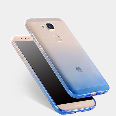 Silikon Hülle Handyhülle Ultra Dünn Schutzhülle Durchsichtig Farbverlauf für Huawei G7 Plus Blau