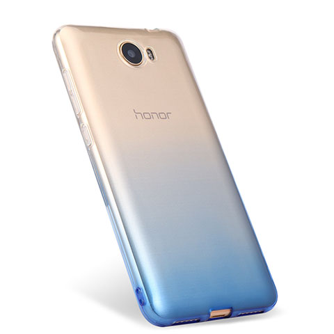Silikon Hülle Handyhülle Ultra Dünn Schutzhülle Durchsichtig Farbverlauf für Huawei Honor Play 5 Blau