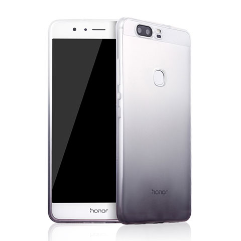 Silikon Hülle Handyhülle Ultra Dünn Schutzhülle Durchsichtig Farbverlauf für Huawei Honor V8 Grau