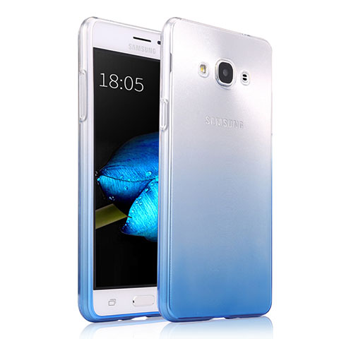Silikon Hülle Handyhülle Ultra Dünn Schutzhülle Durchsichtig Farbverlauf für Samsung Galaxy J3 Pro (2016) J3110 Blau