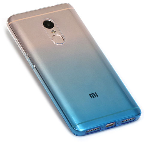 Silikon Hülle Handyhülle Ultra Dünn Schutzhülle Durchsichtig Farbverlauf G01 für Xiaomi Redmi Note 4 Blau