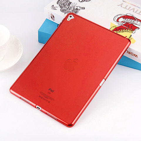 Silikon Hülle Handyhülle Ultra Dünn Schutzhülle Durchsichtig Transparent für Apple iPad Pro 9.7 Rot