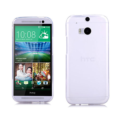 Silikon Hülle Handyhülle Ultra Dünn Schutzhülle Durchsichtig Transparent für HTC One M8 Weiß