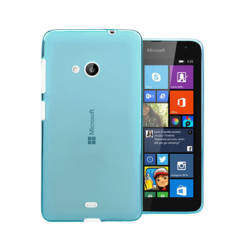 Silikon Hülle Handyhülle Ultra Dünn Schutzhülle Durchsichtig Transparent für Microsoft Lumia 535 Blau