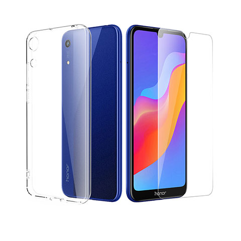 Silikon Hülle Handyhülle Ultra Dünn Schutzhülle Durchsichtig Transparent mit Schutzfolie für Huawei Y6 (2019) Klar