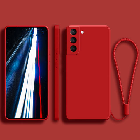 Silikon Hülle Handyhülle Ultra Dünn Schutzhülle Flexible 360 Grad Ganzkörper Tasche R01 für Samsung Galaxy S21 5G Rot