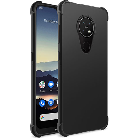 Silikon Hülle Handyhülle Ultra Dünn Schutzhülle für Nokia 7.2 Schwarz