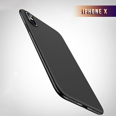 Silikon Hülle Handyhülle Ultra Dünn Schutzhülle Q01 für Apple iPhone X Schwarz