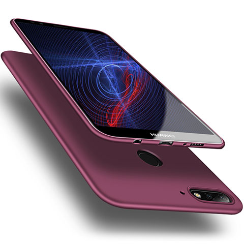 Silikon Hülle Handyhülle Ultra Dünn Schutzhülle S03 für Huawei Y7 (2018) Violett