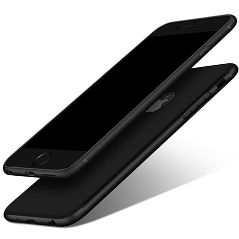 Silikon Hülle Handyhülle Ultra Dünn Schutzhülle Silikon mit Fingerring Ständer für Apple iPhone 6S Schwarz