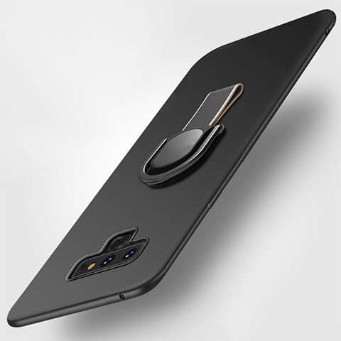 Silikon Hülle Handyhülle Ultra Dünn Schutzhülle Silikon mit Magnetisch Fingerring Ständer für Samsung Galaxy Note 9 Schwarz