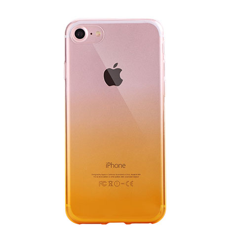 Silikon Hülle Handyhülle Ultra Dünn Schutzhülle Tasche Durchsichtig Farbverlauf G01 für Apple iPhone SE3 (2022) Gelb
