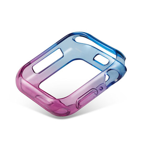 Silikon Hülle Handyhülle Ultra Dünn Schutzhülle Tasche Durchsichtig Transparent Farbverlauf G01 für Apple iWatch 5 40mm Blau
