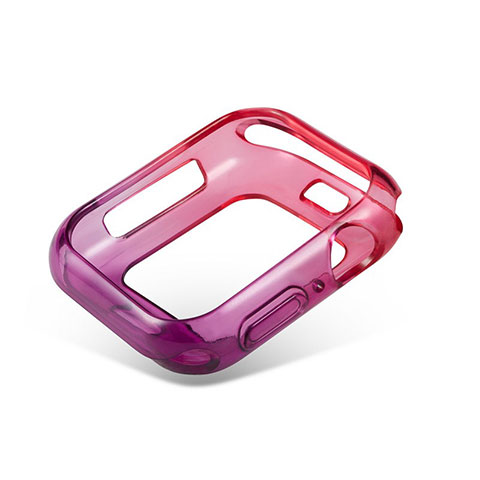 Silikon Hülle Handyhülle Ultra Dünn Schutzhülle Tasche Durchsichtig Transparent Farbverlauf G01 für Apple iWatch 5 40mm Rot