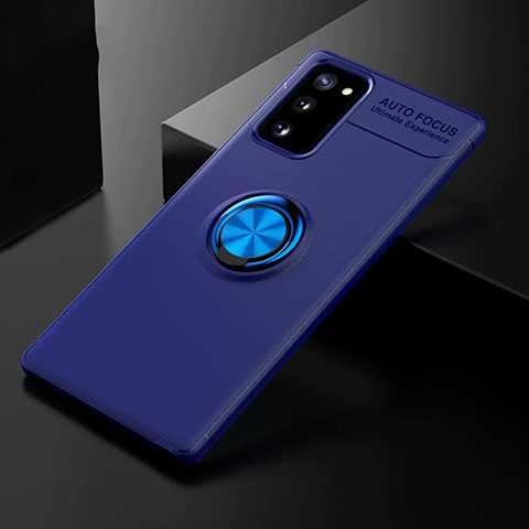 Silikon Hülle Handyhülle Ultra Dünn Schutzhülle Tasche Flexible mit Magnetisch Fingerring Ständer für Samsung Galaxy S20 Lite 5G Blau