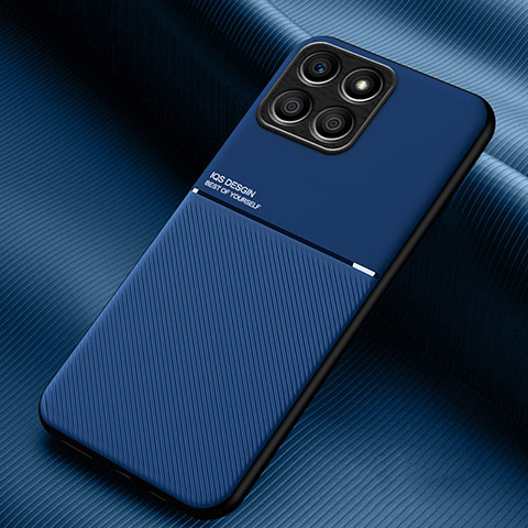 Silikon Hülle Handyhülle Ultra Dünn Schutzhülle Tasche Flexible mit Magnetisch für Huawei Honor X6a Blau