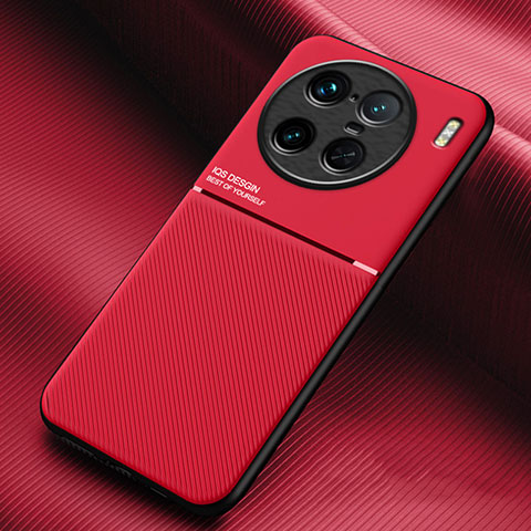 Silikon Hülle Handyhülle Ultra Dünn Schutzhülle Tasche Flexible mit Magnetisch für Vivo X90 Pro+ Plus 5G Rot