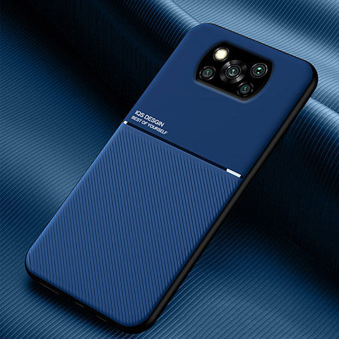 Silikon Hülle Handyhülle Ultra Dünn Schutzhülle Tasche Flexible mit Magnetisch für Xiaomi Poco X3 Pro Blau