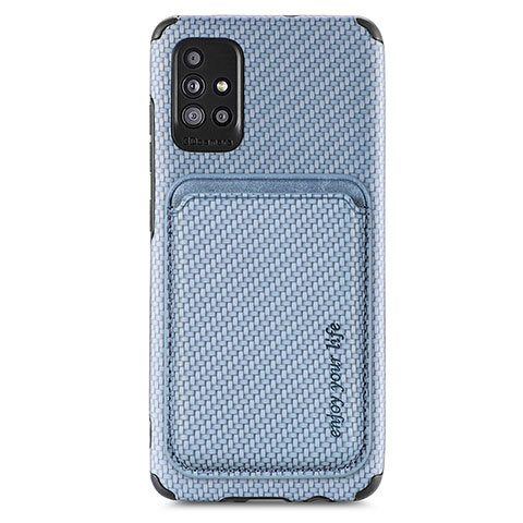 Silikon Hülle Handyhülle Ultra Dünn Schutzhülle Tasche Flexible mit Magnetisch S01D für Samsung Galaxy A51 5G Blau