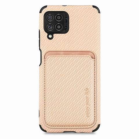 Silikon Hülle Handyhülle Ultra Dünn Schutzhülle Tasche Flexible mit Magnetisch S02D für Samsung Galaxy F62 5G Gold