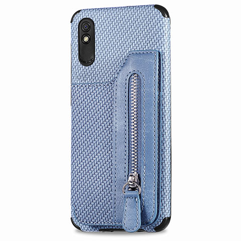 Silikon Hülle Handyhülle Ultra Dünn Schutzhülle Tasche Flexible mit Magnetisch S05D für Xiaomi Redmi 9AT Blau