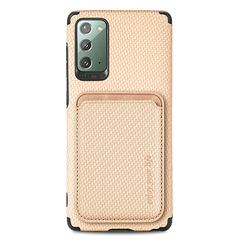 Silikon Hülle Handyhülle Ultra Dünn Schutzhülle Tasche Flexible mit Magnetisch S06D für Samsung Galaxy Note 20 5G Gold