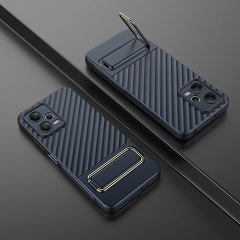 Silikon Hülle Handyhülle Ultra Dünn Schutzhülle Tasche Flexible mit Ständer KC1 für Xiaomi Poco X5 5G Blau