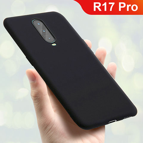 Silikon Hülle Handyhülle Ultra Dünn Schutzhülle Tasche S01 für Oppo R17 Pro Schwarz