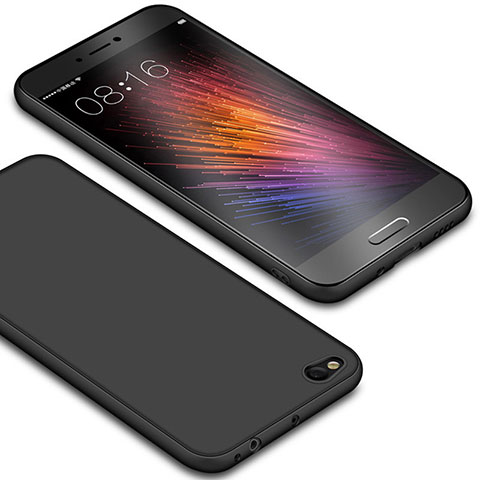 Silikon Hülle Handyhülle Ultra Dünn Schutzhülle Tasche S01 für Xiaomi Mi 5C Schwarz