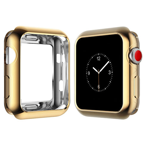 Silikon Hülle Handyhülle Ultra Dünn Schutzhülle Tasche S02 für Apple iWatch 4 44mm Gold