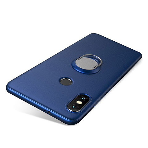 Silikon Hülle Handyhülle Ultra Dünn Schutzhülle Tasche Silikon mit Fingerring Ständer für Xiaomi Redmi Note 5 Blau