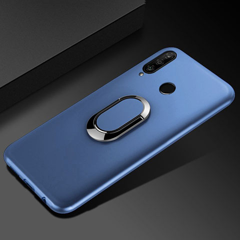 Silikon Hülle Handyhülle Ultra Dünn Schutzhülle Tasche Silikon mit Magnetisch Fingerring Ständer für Huawei Honor 20 Lite Blau