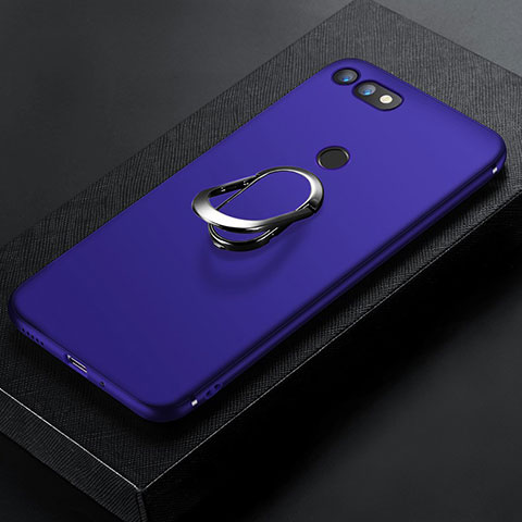 Silikon Hülle Handyhülle Ultra Dünn Schutzhülle Tasche Silikon mit Magnetisch Fingerring Ständer für Huawei Honor View 20 Blau