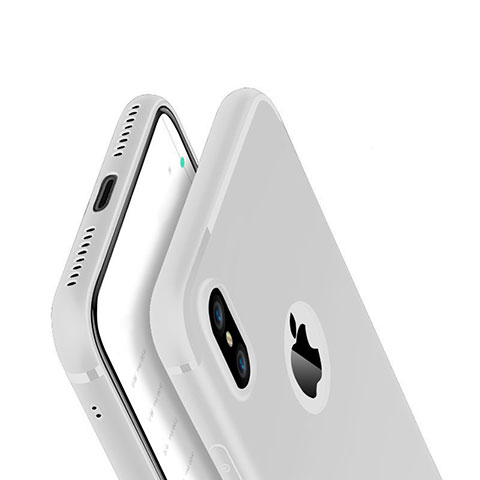 Silikon Hülle Handyhülle Ultra Dünn Schutzhülle Tasche V01 für Apple iPhone Xs Weiß