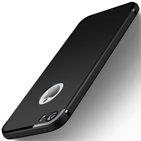 Silikon Hülle Handyhülle Ultra Dünn Schutzhülle U01 für Apple iPhone SE Schwarz