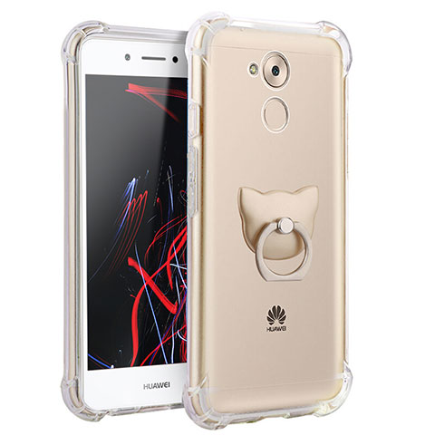 Silikon Hülle Handyhülle Ultradünn Tasche Durchsichtig Transparent mit Fingerring Ständer für Huawei Nova Smart Klar
