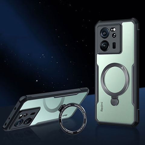 Silikon Hülle Handyhülle Ultradünn Tasche mit Mag-Safe Magnetic Magnetisch Durchsichtig Transparent für Xiaomi Mi 13T 5G Schwarz