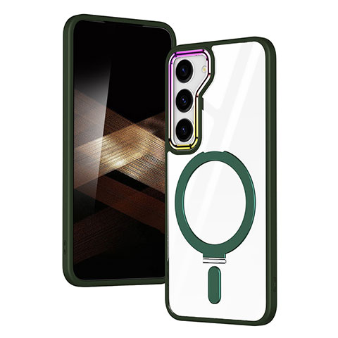 Silikon Hülle Handyhülle Ultradünn Tasche mit Mag-Safe Magnetic Magnetisch Durchsichtig Transparent SD1 für Samsung Galaxy S24 Plus 5G Grün