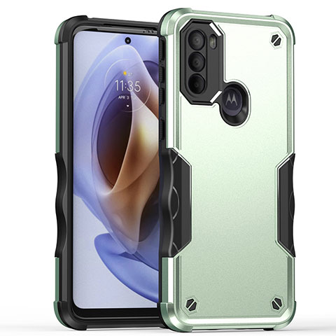 Silikon Hülle Handyhülle und Kunststoff Schutzhülle Hartschalen Tasche für Motorola Moto G41 Grün