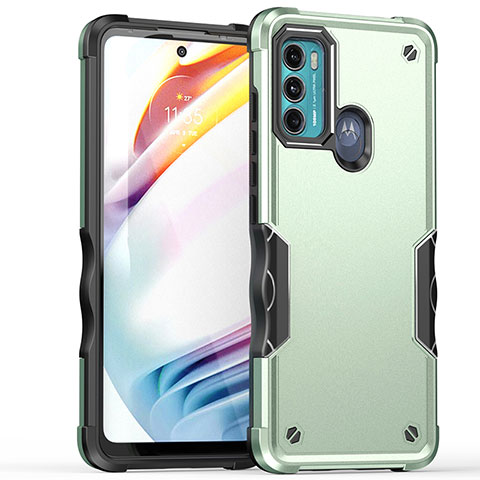 Silikon Hülle Handyhülle und Kunststoff Schutzhülle Hartschalen Tasche für Motorola Moto G60 Grün